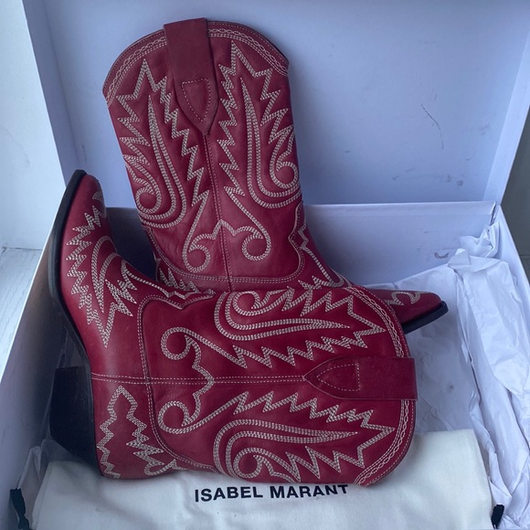 Brand new Isabel Marant red and white leather boots size 7 - Picture 3 of 9